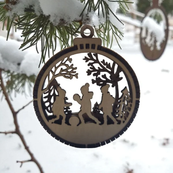 3D wooden Christmas tree ornaments