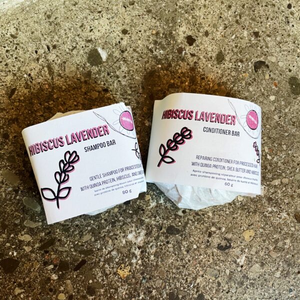 Hibiscus Lavender Shampoo+Conditioner Bar Set for Processed Hair