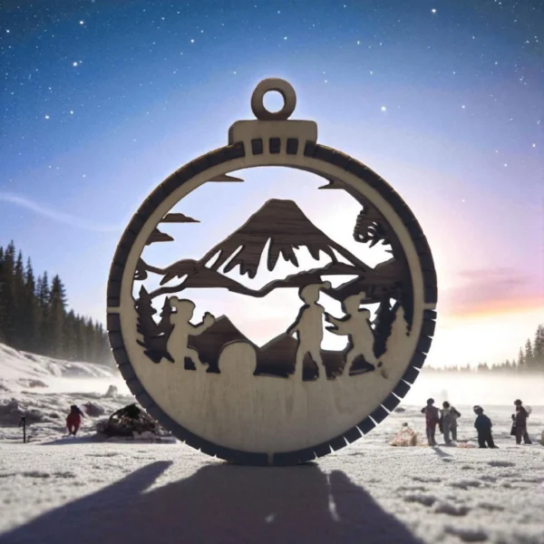 3D wooden Christmas tree ornaments