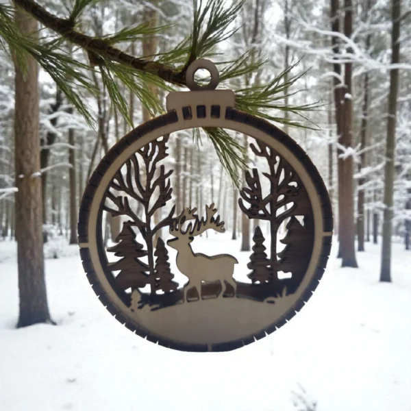 3D Wooden Christmas tree ornaments