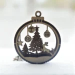 3D wooden Christmas tree ornaments