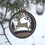 3D wooden Christmas tree ornaments