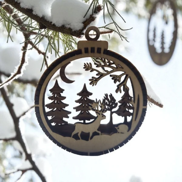 3D Wooden Christmas tree ornaments