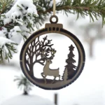 3D Wooden Christmas tree ornaments