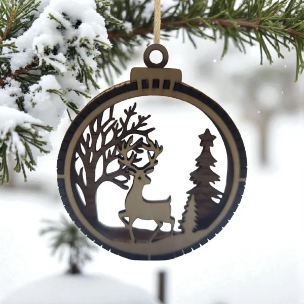3D Wooden Christmas tree ornaments