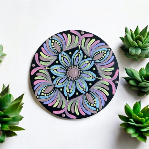 Hand-Painted Wooden Coasters (Set of 3) | 4"
