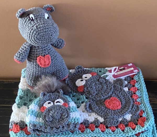 crocheted 3 piece baby set