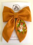 Oversized Floral Hair Bow Canada – Hand Embroidered Statement Bow