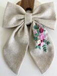 Oversized Floral Hair Bow Canada – Hand Embroidered Statement Bow