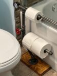 Steampunk Toilet Paper Stand: Industrial Pipe, Freestanding 3-Roll Holder