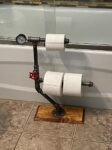 Steampunk Toilet Paper Stand: Industrial Pipe, Freestanding 3-Roll Holder