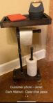 Industrial Toilet Paper Holder Stand: Rustic Bathroom Organizer with Storage Tray