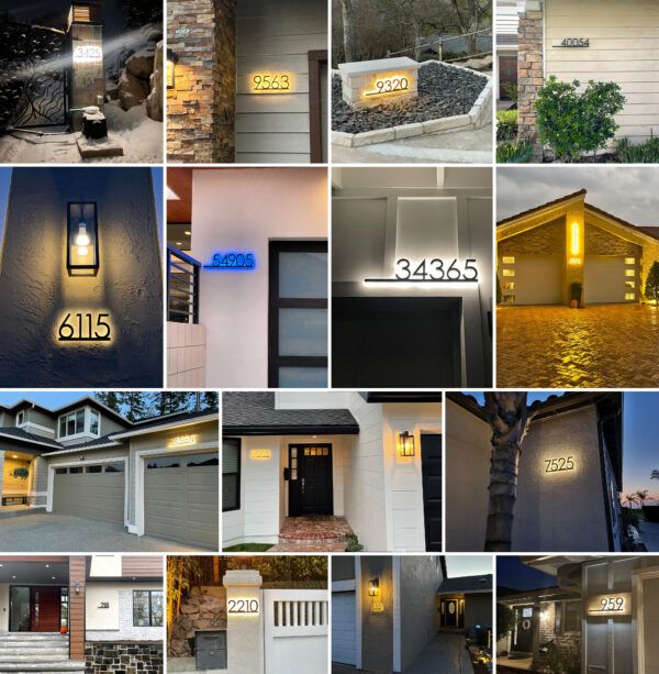 Backlit house numbers customizable LED light up address