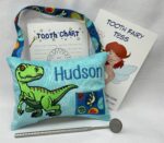 T-Rex Tooth Fairy Pillow by Tooth Fairy Tess- Personalized