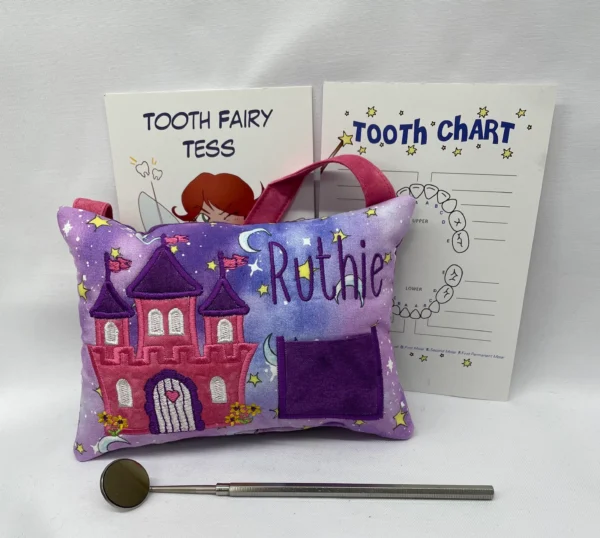 Fairy Tale Castle Tooth Fairy Pillow by Tooth Fairy Tess- Personalized