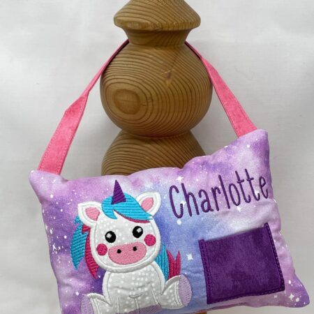 Unicorn Tooth Fairy Pillow by Tooth Fairy Tess - Personalized