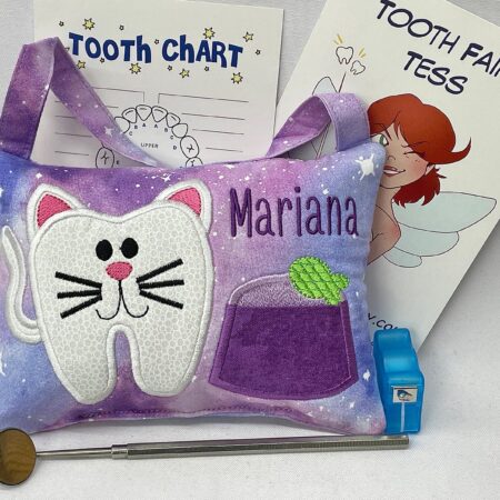 Kitty Tooth Fairy Pillow by Tooth Fairy Tess- Personalized