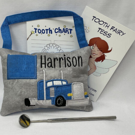 Semi Tractor Tooth Fairy Pillow by Tooth Fairy Tess - Personalized