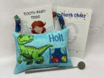 T-Rex Tooth Fairy Pillow by Tooth Fairy Tess- Personalized