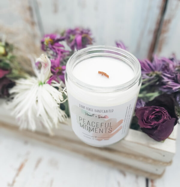 PEACEFUL MOMENTS - Jasmine + Sandalwood Scented Soy Candle