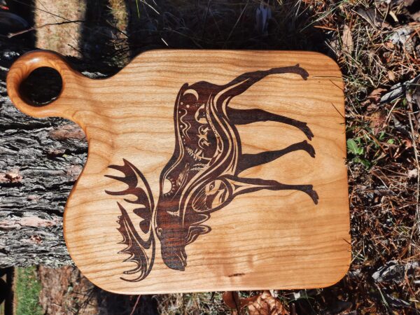 'He Who Stands Tall on the Land' wooden cutting board/charcuterie board