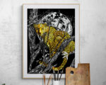 Cheetah in a Tree, Hand drawn Original Wall Art