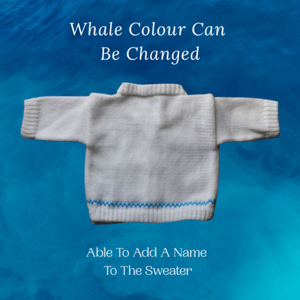 Whale Baby Sweater, Handmade Knitted Baby Sweater, Personalized Baby Sweater