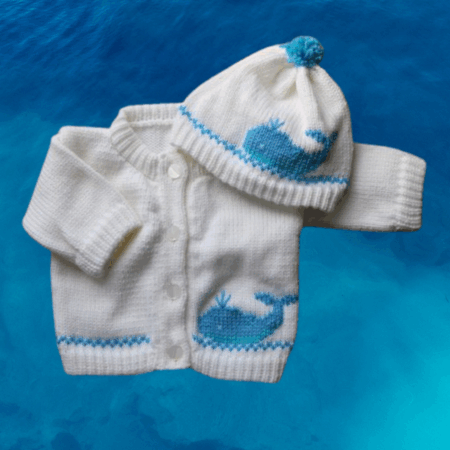 Whale Baby Sweater, Handmade Knitted Baby Sweater, Personalized Baby Sweater