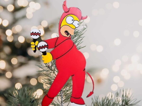 Hilarious Homer Simpson "Hiding in the Bush" Ornament – Perfect for Any Fan! - 3D