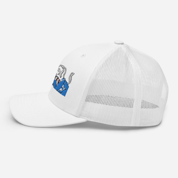 Embroidered White Trucker Cap-G&R Lotus Flower