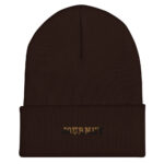 Journey Embroidered Cuffed Brown Beanie