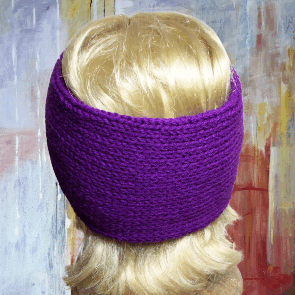 Dark Orchid Knit Turban Style Earwarmer