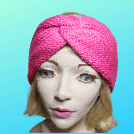 Candy Pink Knit Turban Style Ear warmer