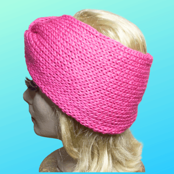 Candy Pink Knit Turban Style Ear warmer