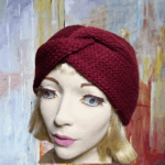Burgundy Knit Turban Style Earwarmer