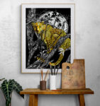 Cheetah in a Tree, Hand drawn Original Wall Art