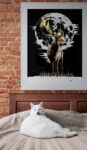 Deer in the Moonlight, Hand drawn Original Wall Art - Digital Download