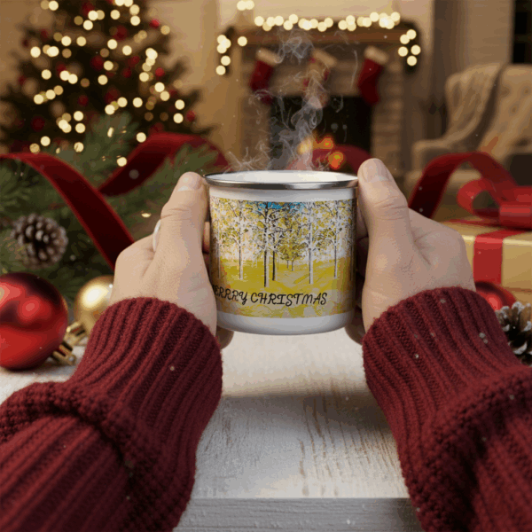 Merry Christmas Enamel Mug