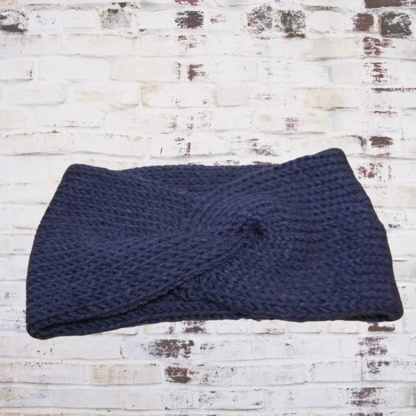 Black Knit Turban Style Earwarmer