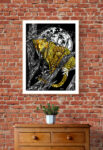 Cheetah in a Tree, Hand drawn Original Wall Art