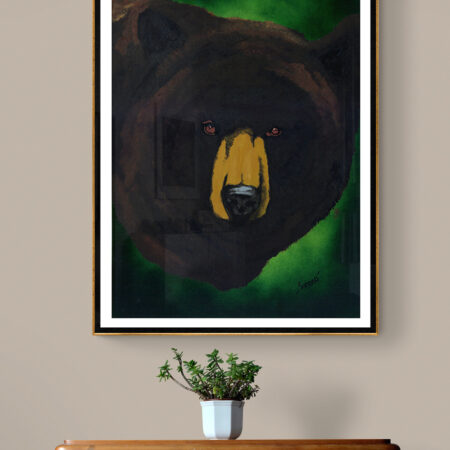 Original hand painted Brown Bear Wall Art