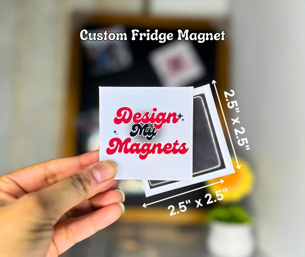 Custom Button Fridge Magnets – 2.5" x 2.5" Square | Personalized Picture Magnets