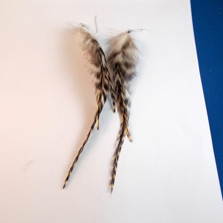 feather earrings Chinchilla real feathers natural feathers