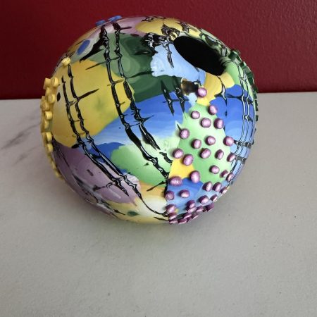 Handcrafted Polymer Clay 3-1/2" Unique Patterned Vase