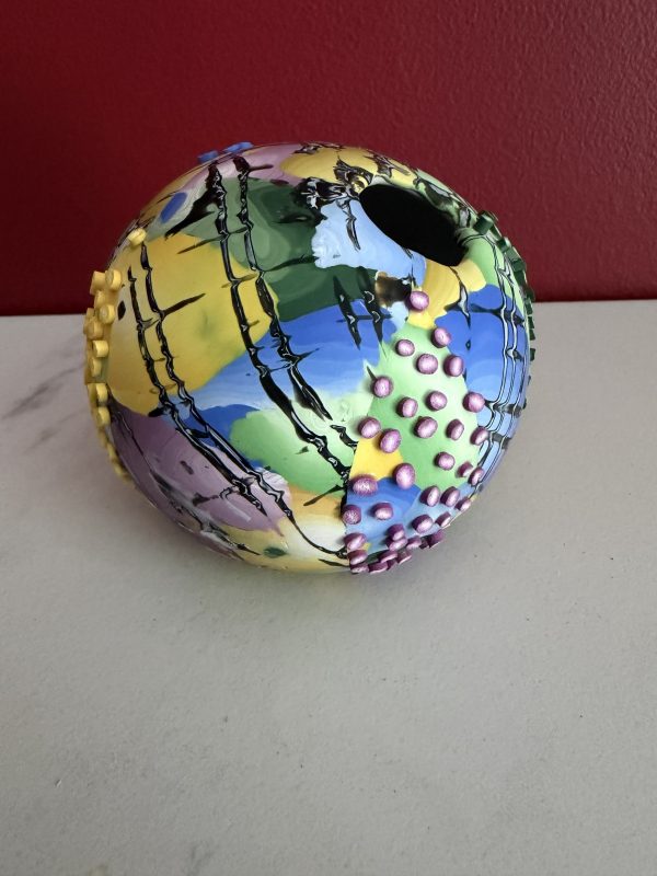 Handcrafted Polymer Clay 3-1/2" Unique Patterned Vase
