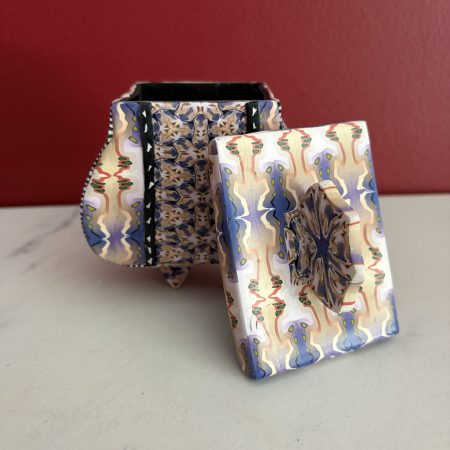 Handcrafted Polymer Clay 3-1/2" Unique Patterned Container