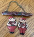 Polymer Clay Unique Tweedle Dum and Tweedle Dee (Alice in Wonderland) Wall Hanging Decor