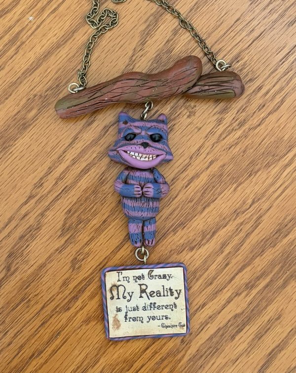 Polymer Clay Unique Chesire Cat (Alice in Wonderland) Wall Hanging Decor