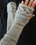 Gray 18th Century Scottish Highlands Fingerless Gloves Armwarmer