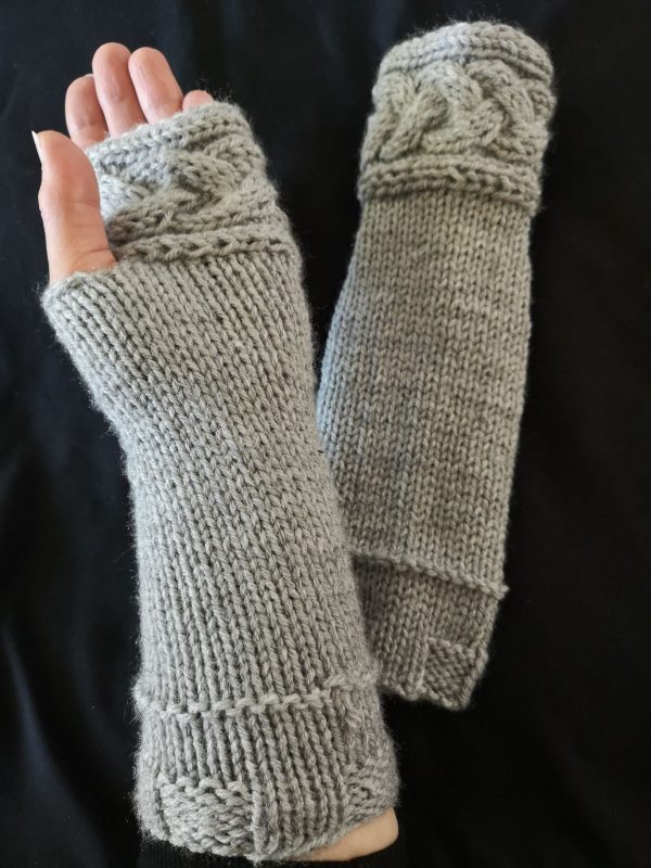 Gray 18th Century Scottish Highlands Fingerless Gloves Armwarmer